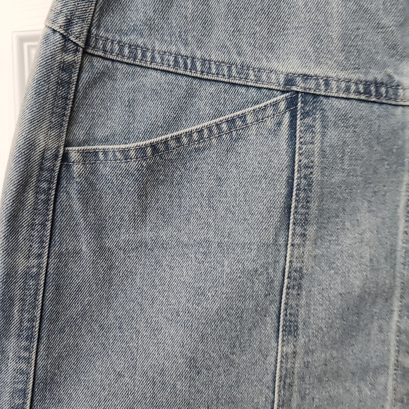 NWT Lulus High Waisted Medium Wash Button Up Denim Real Babe Mini Skirt Sz M - Picture 6 of 10